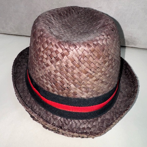 Woven Fedora Hat Black Red Straw Sun Hat Basket Pana… - Picture 2 of 7